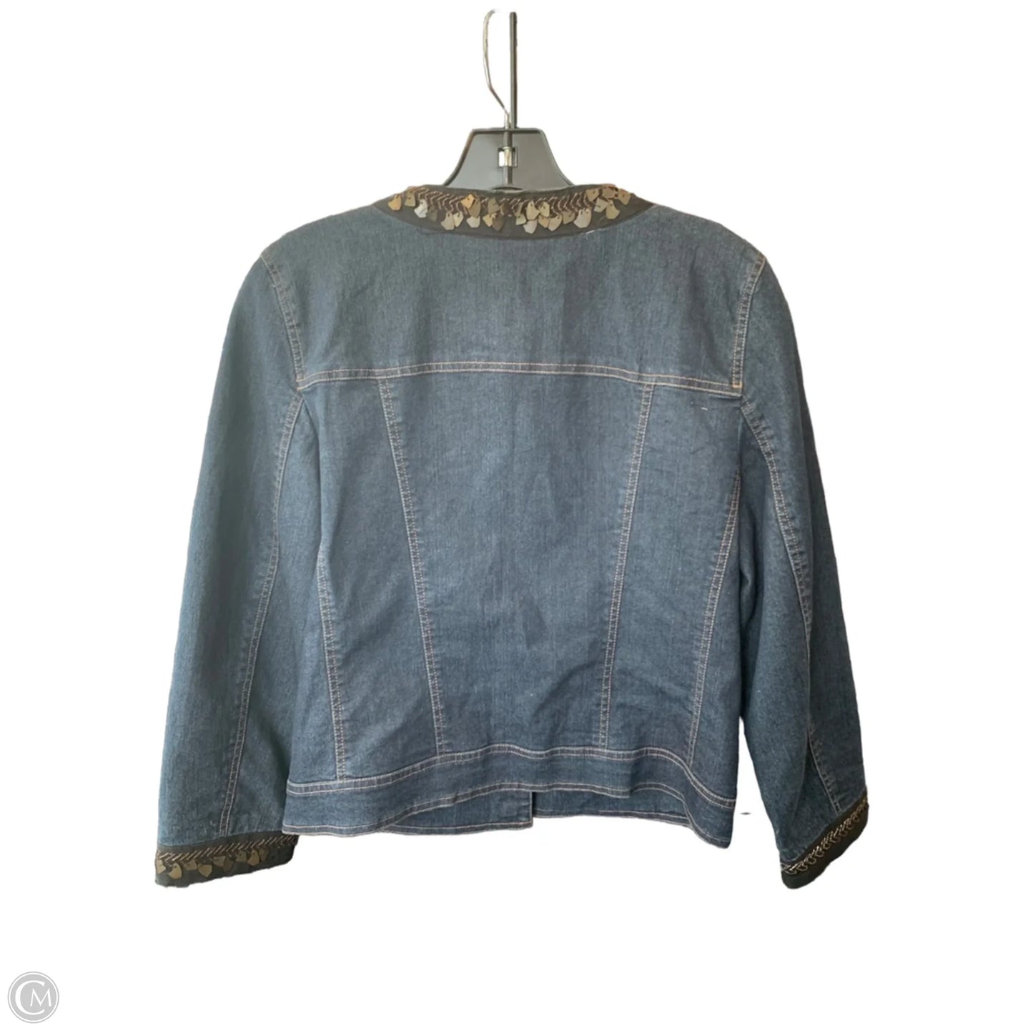 Jacket Denim By Focus In Blue Denim, Size: 8