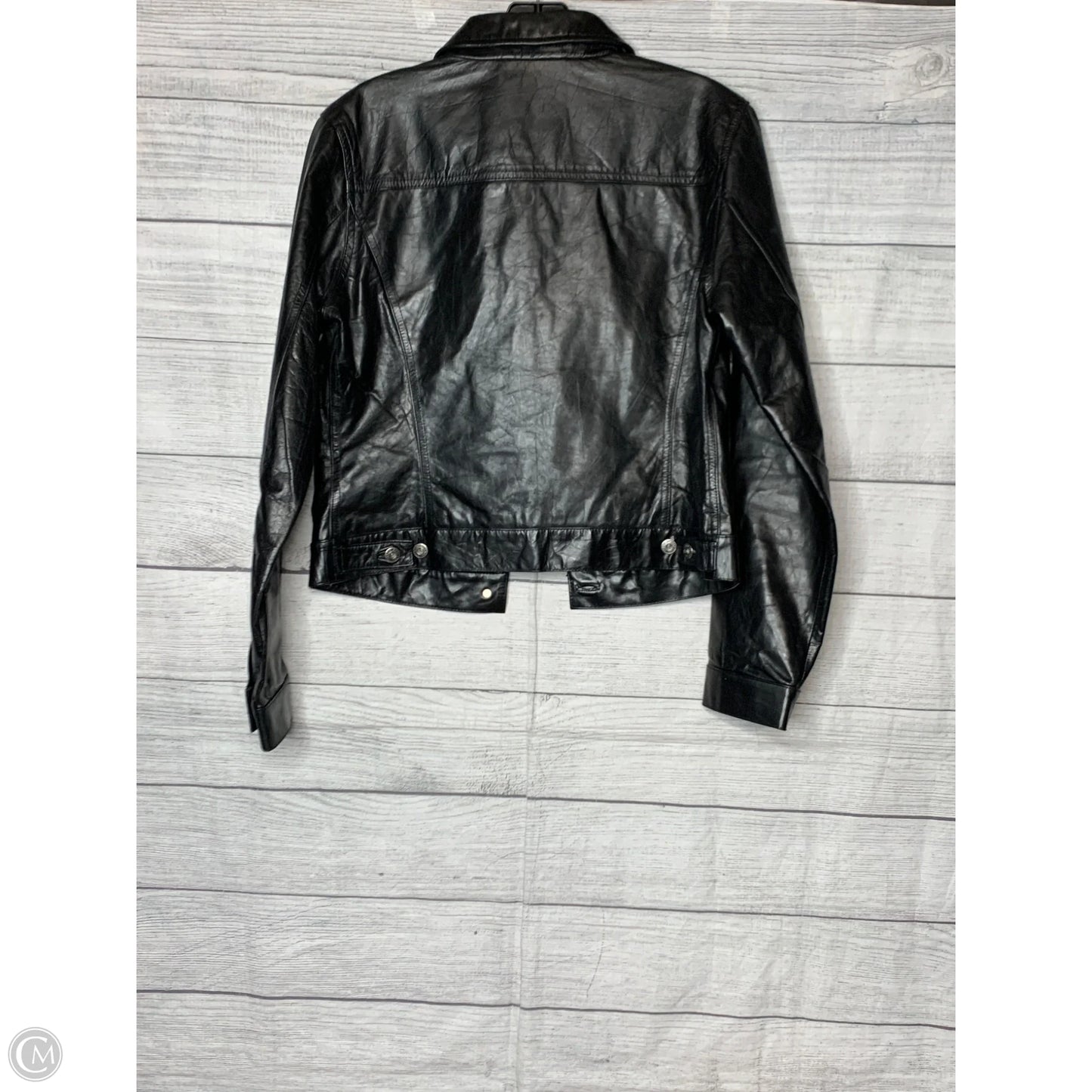 Jacket Leather By Gap In Black, Size: M