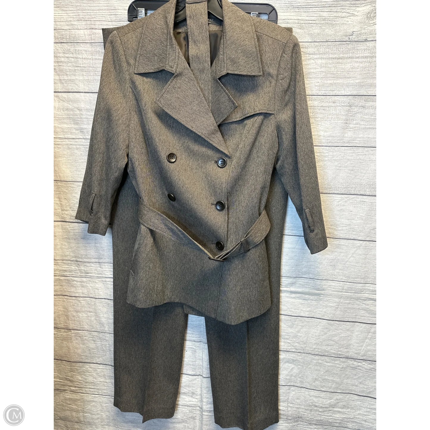 Pants Suit 2pc By Larry Levine In Brown, Size: 14