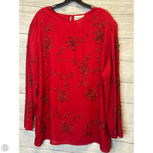 Blouse Long Sleeve By Clothes Mentor In Red, Size: 20