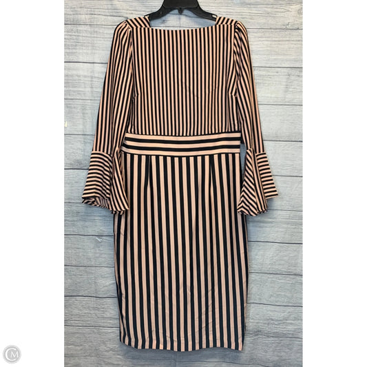 Dress Casual Midi By Eva Mendes In Striped, Size: 8