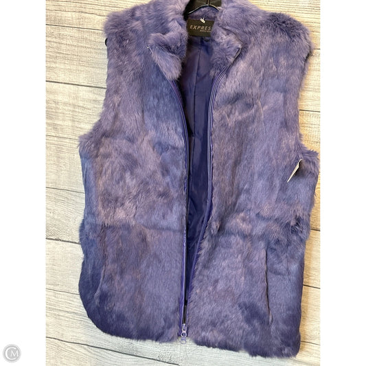 Jacket Faux Fur & Sherpa By Express In Purple, Size: M