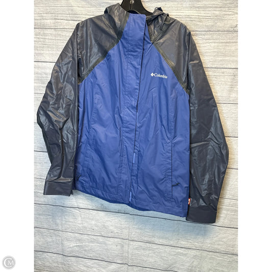 Jacket Windbreaker By Columbia In Blue Grey, Size: M