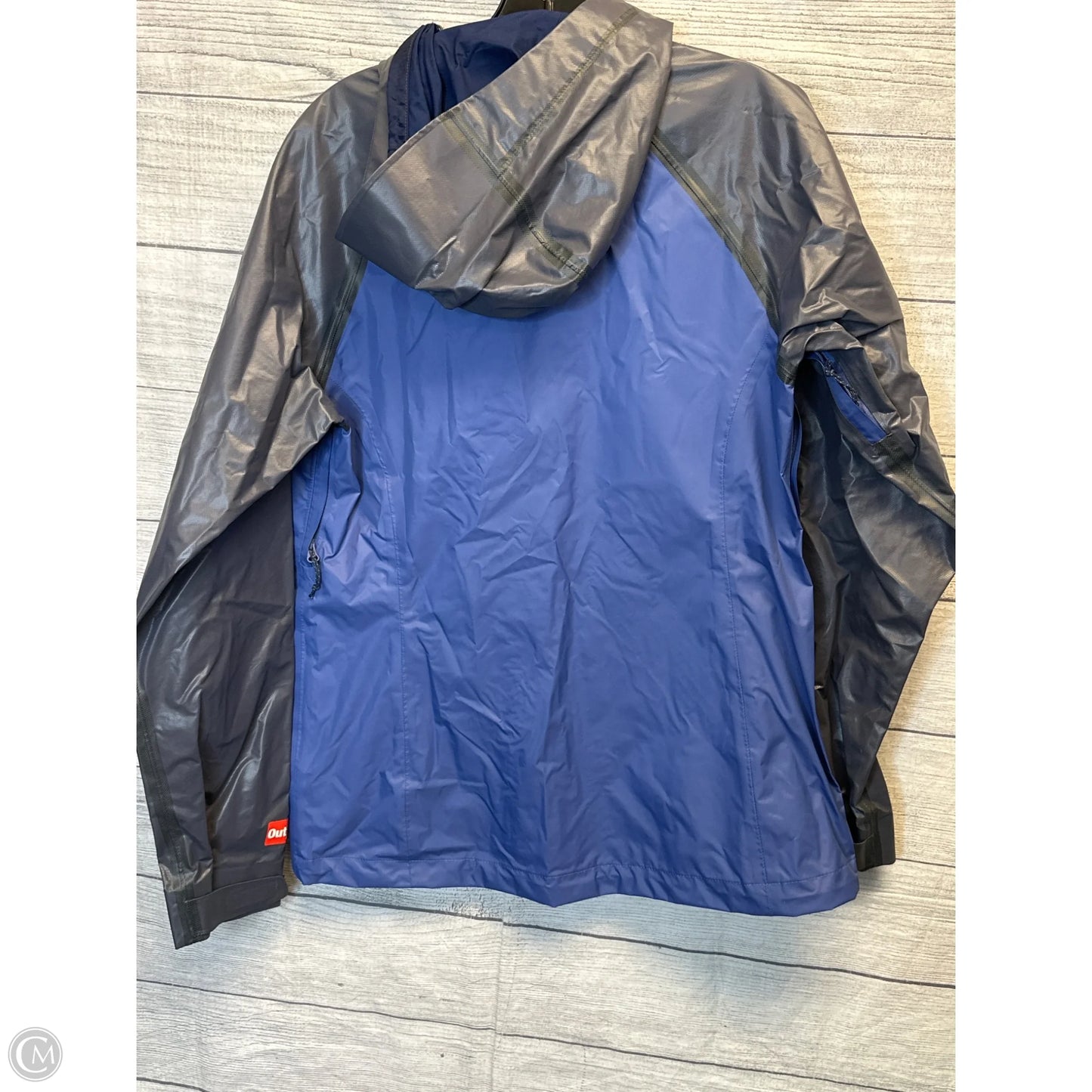 Jacket Windbreaker By Columbia In Blue Grey, Size: M