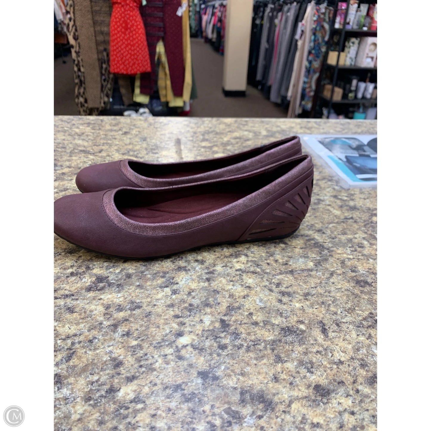 Shoes Flats By Easy Street In Maroon, Size: 9