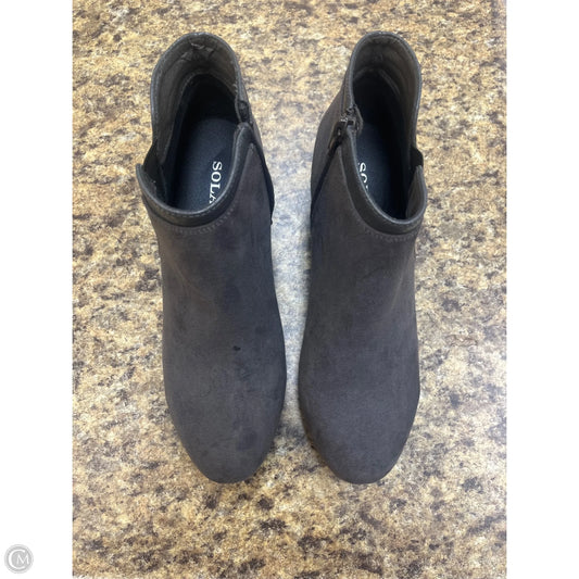 Boots Ankle Heels By Solanz In Grey, Size: 8