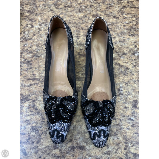 Shoes Heels Kitten By Cmf In Black & Silver, Size: 8