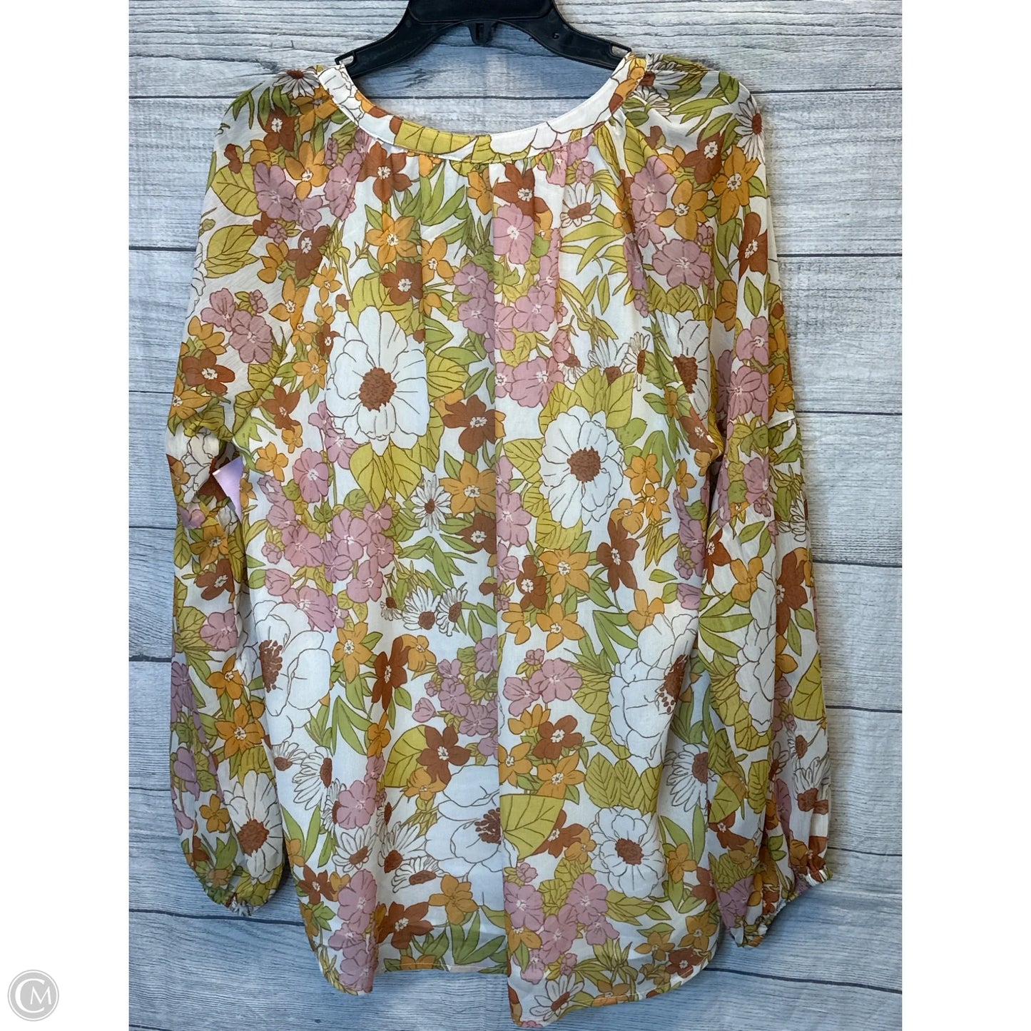 Top Long Sleeve By Cmf In Floral Print, Size: L