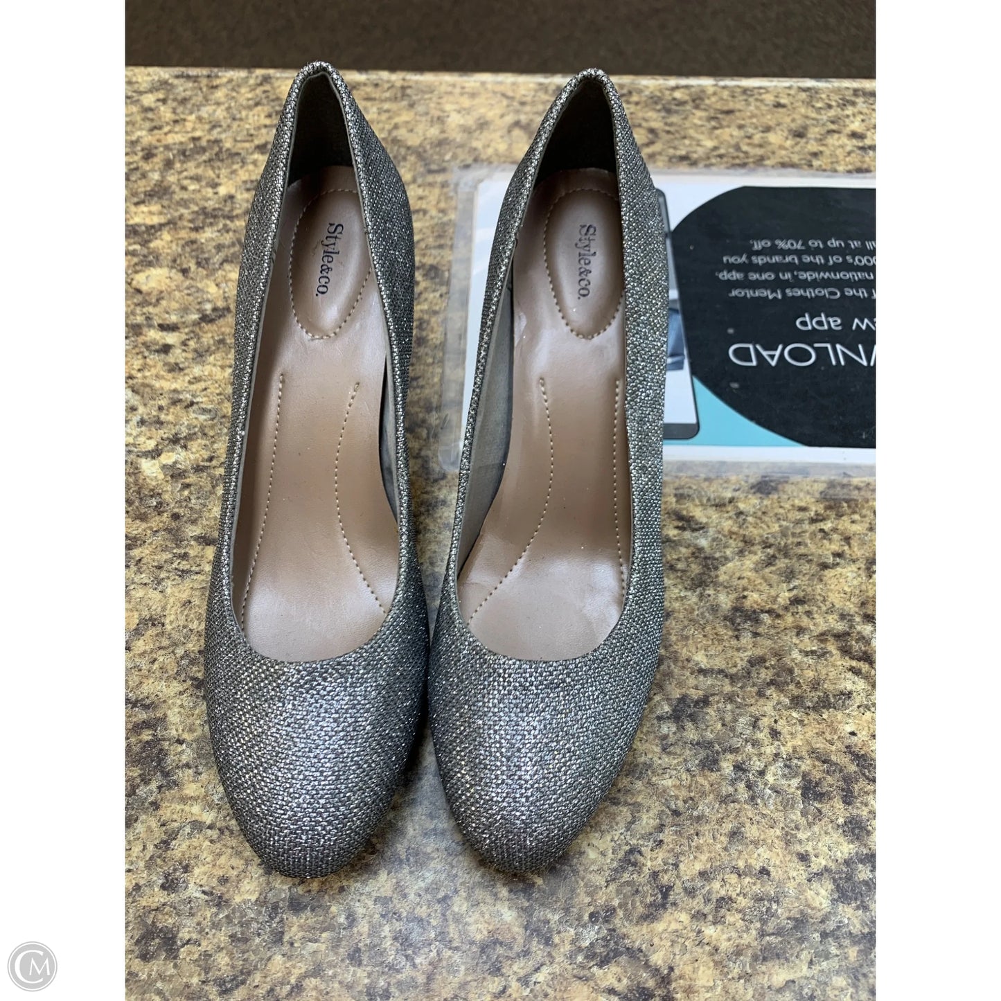 Shoes Heels Stiletto By Style And Company In Silver, Size: 9