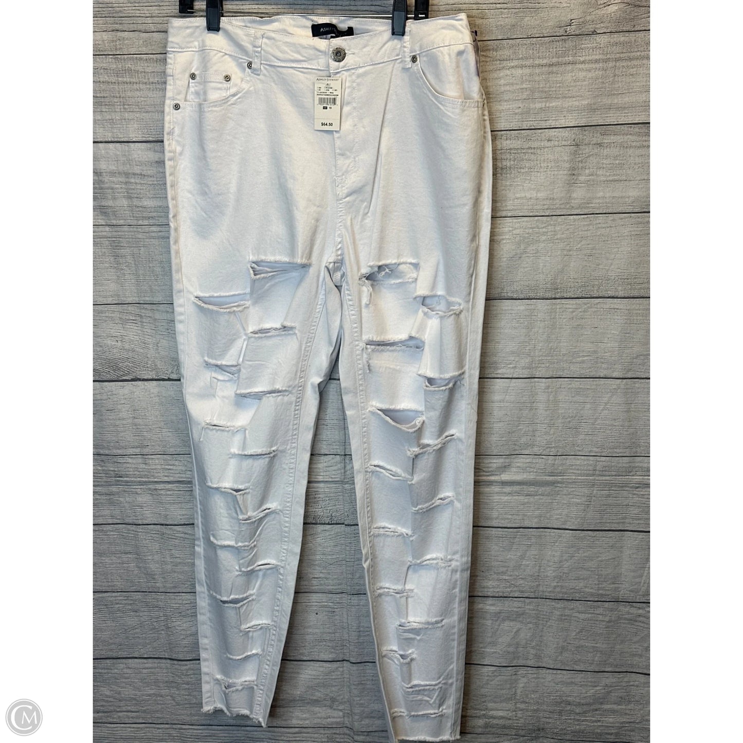 Jeans Straight By Ashley Stewart In White, Size: 18