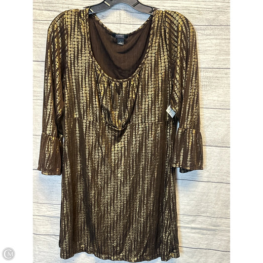 Top Long Sleeve By Dressbarn In Bronze, Size: L