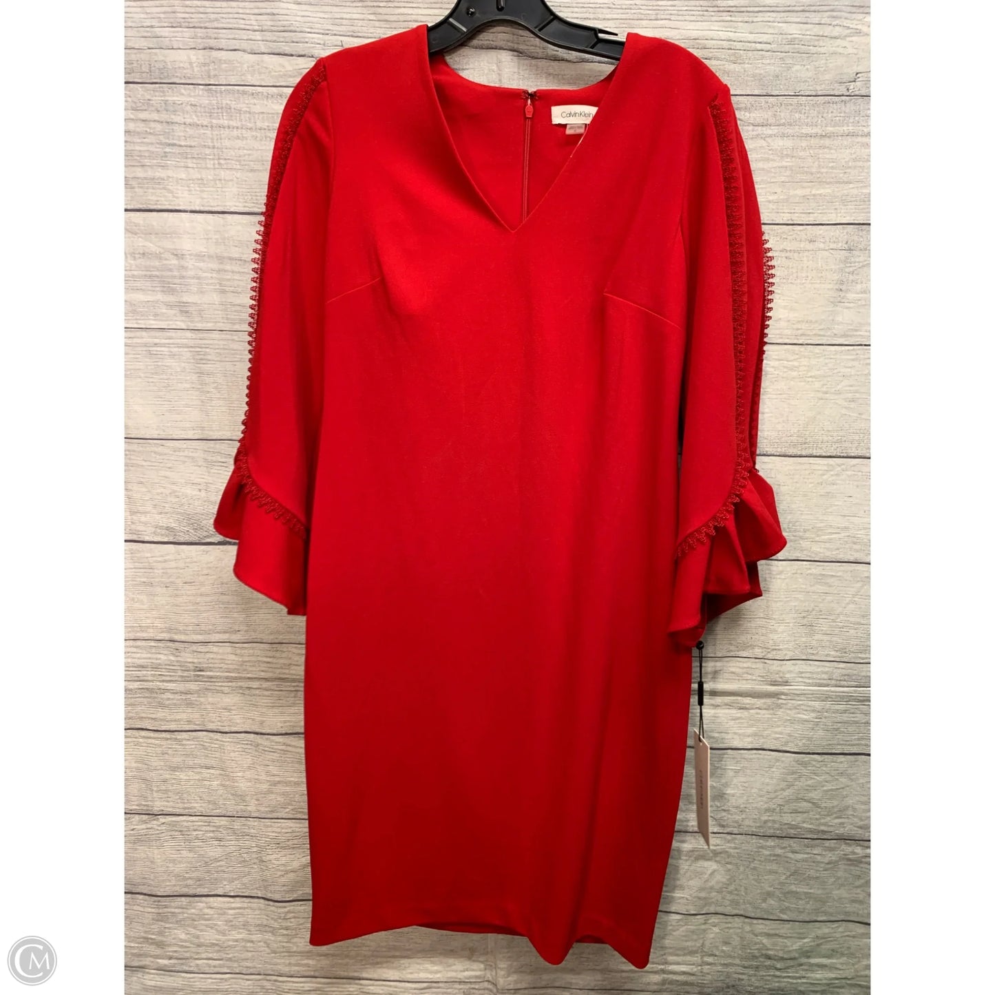 Dress Casual Midi By Calvin Klein In Red, Size: 10