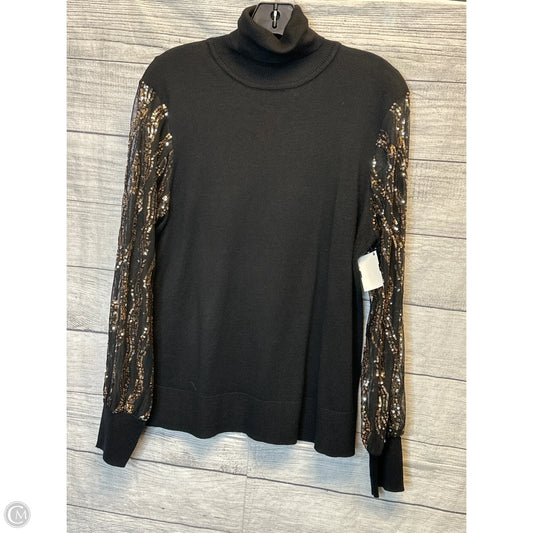 Top Long Sleeve By Cmf In Black & Gold, Size: M