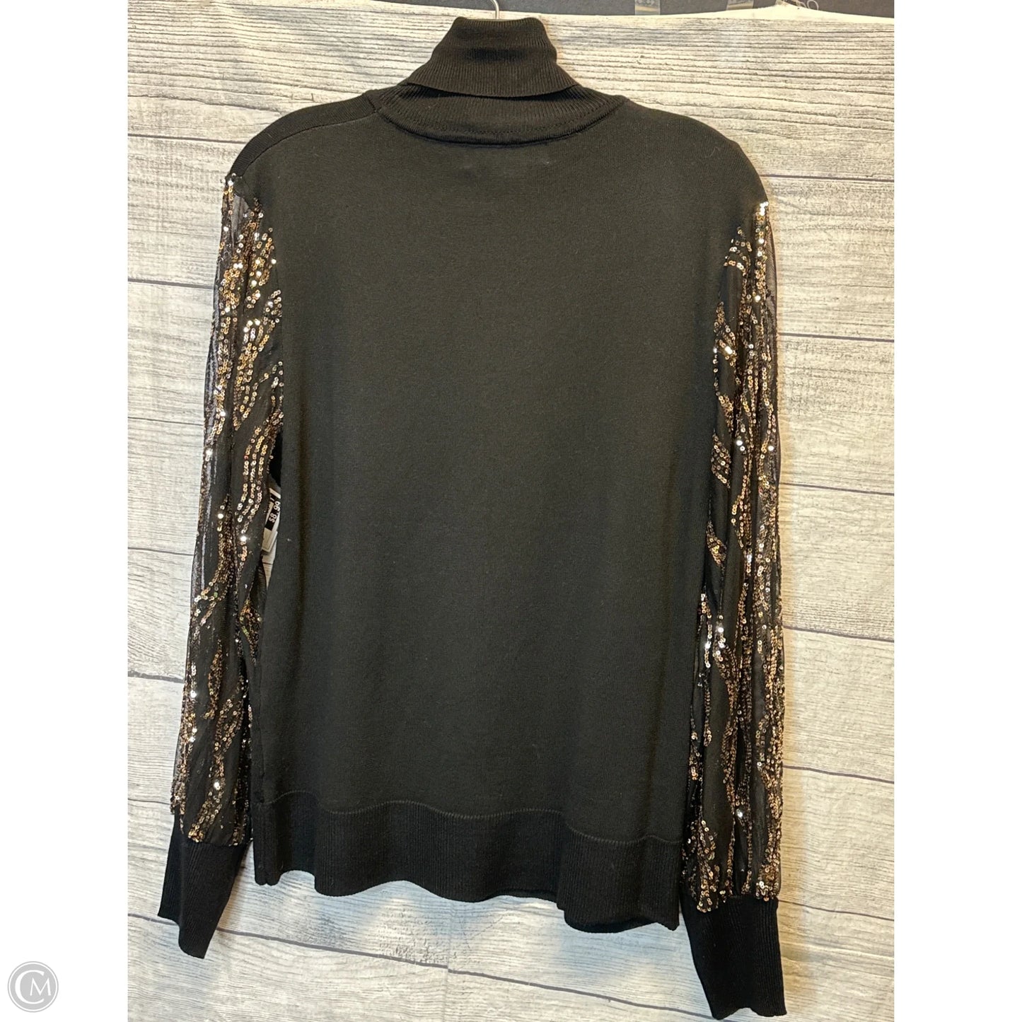 Top Long Sleeve By Cmf In Black & Gold, Size: M