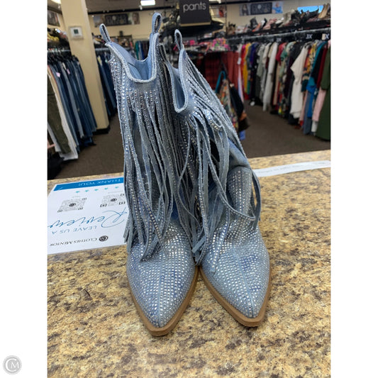 Boots Western By Jessica Simpson In Blue Denim, Size: 10