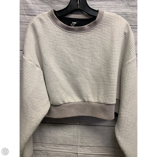 Athletic Sweatshirt Crewneck By Nike In Beige, Size: M