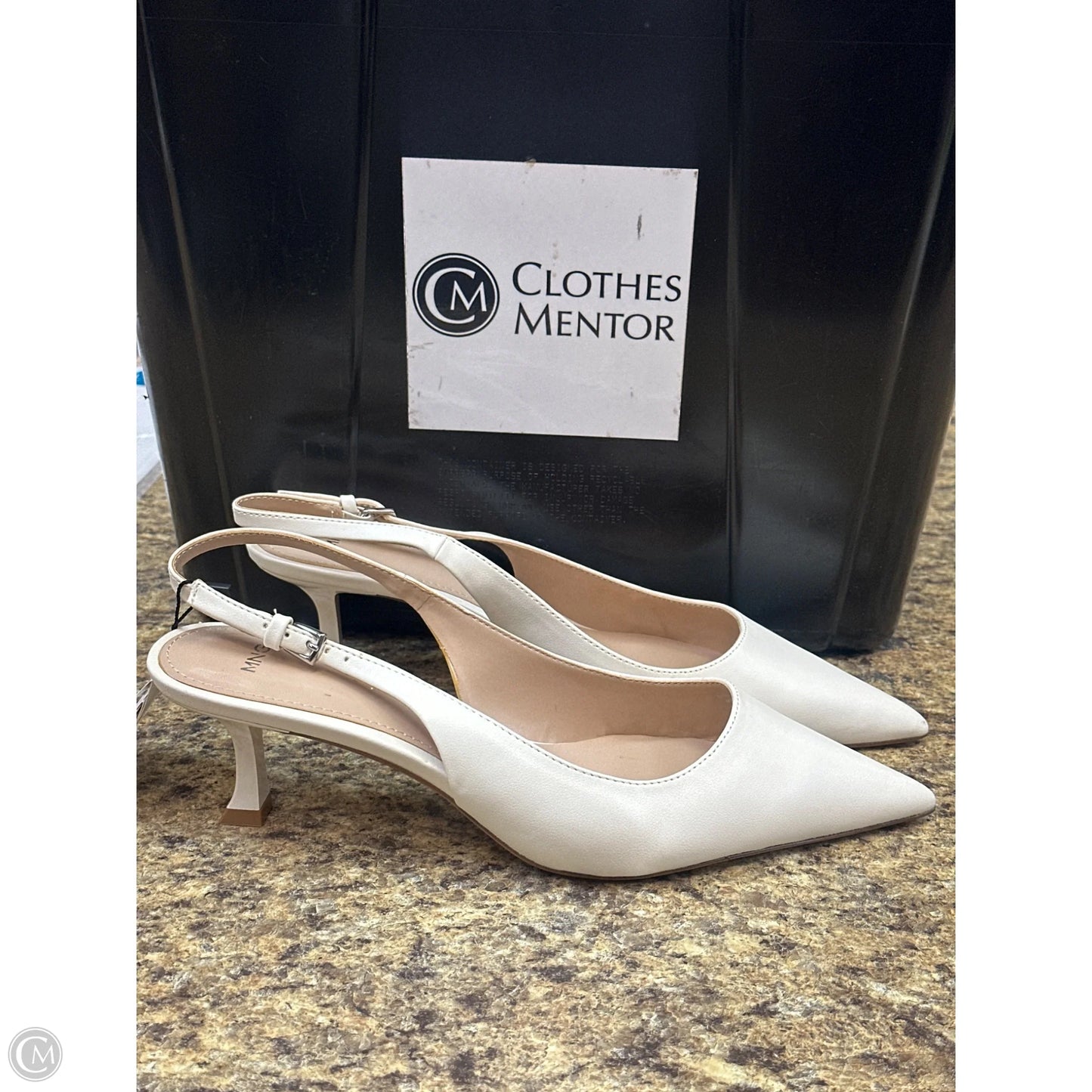 Shoes Heels Kitten By Mng In Cream, Size: 10