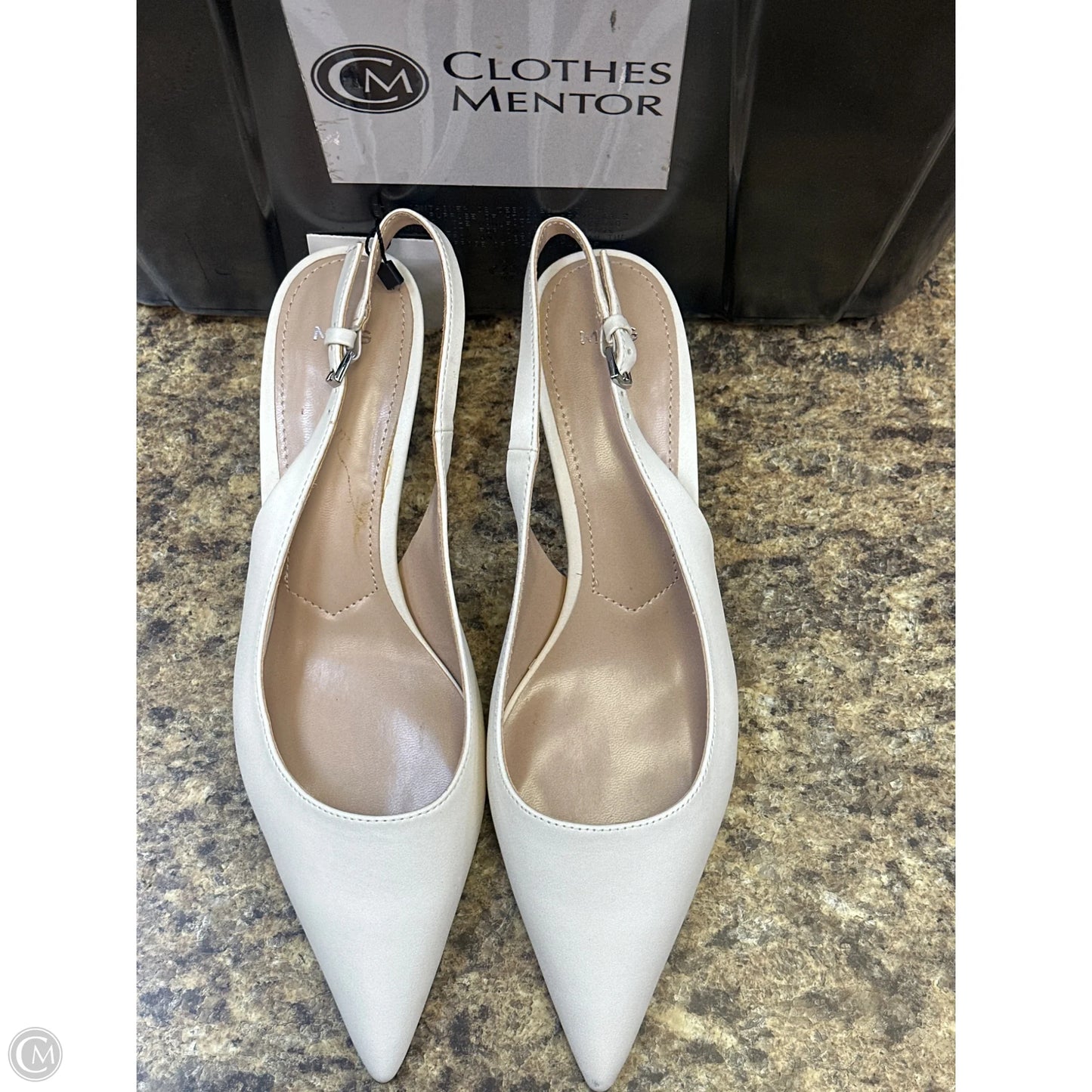 Shoes Heels Kitten By Mng In Cream, Size: 10