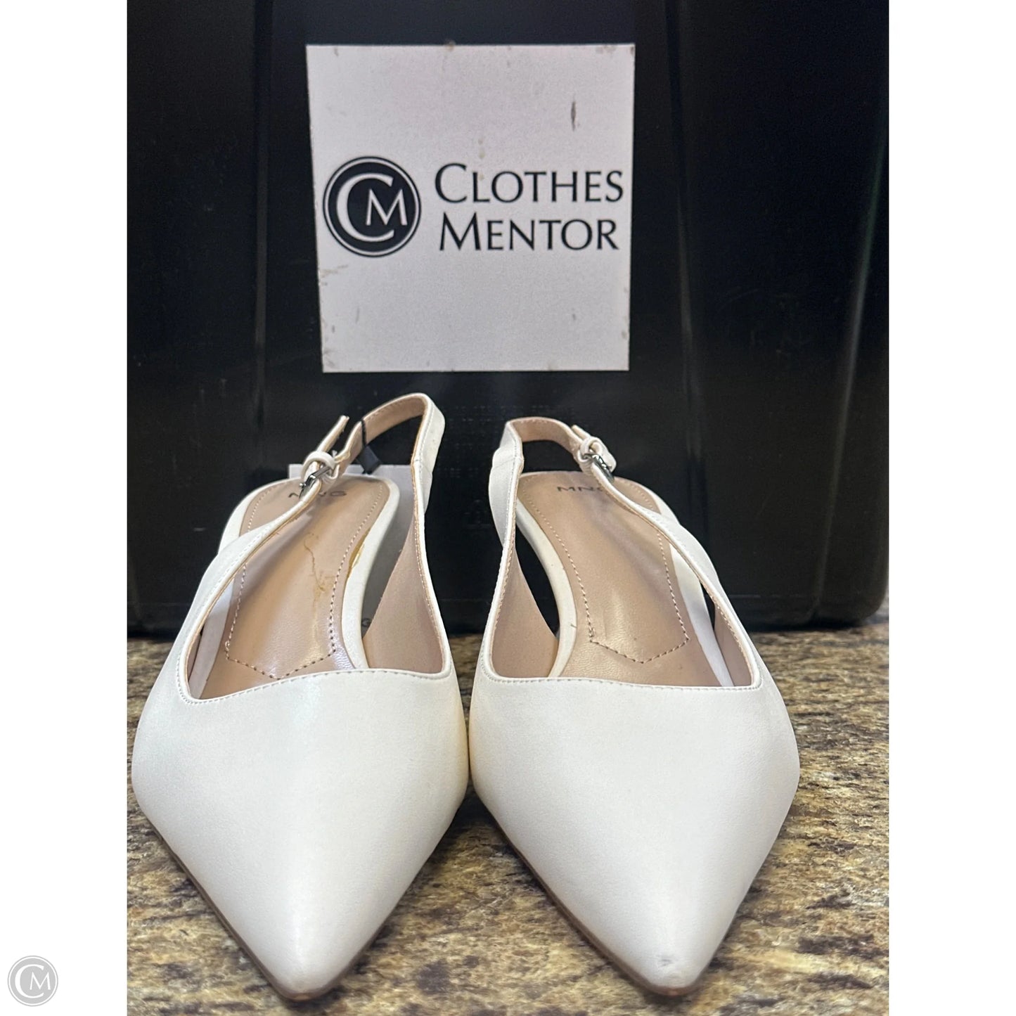 Shoes Heels Kitten By Mng In Cream, Size: 10