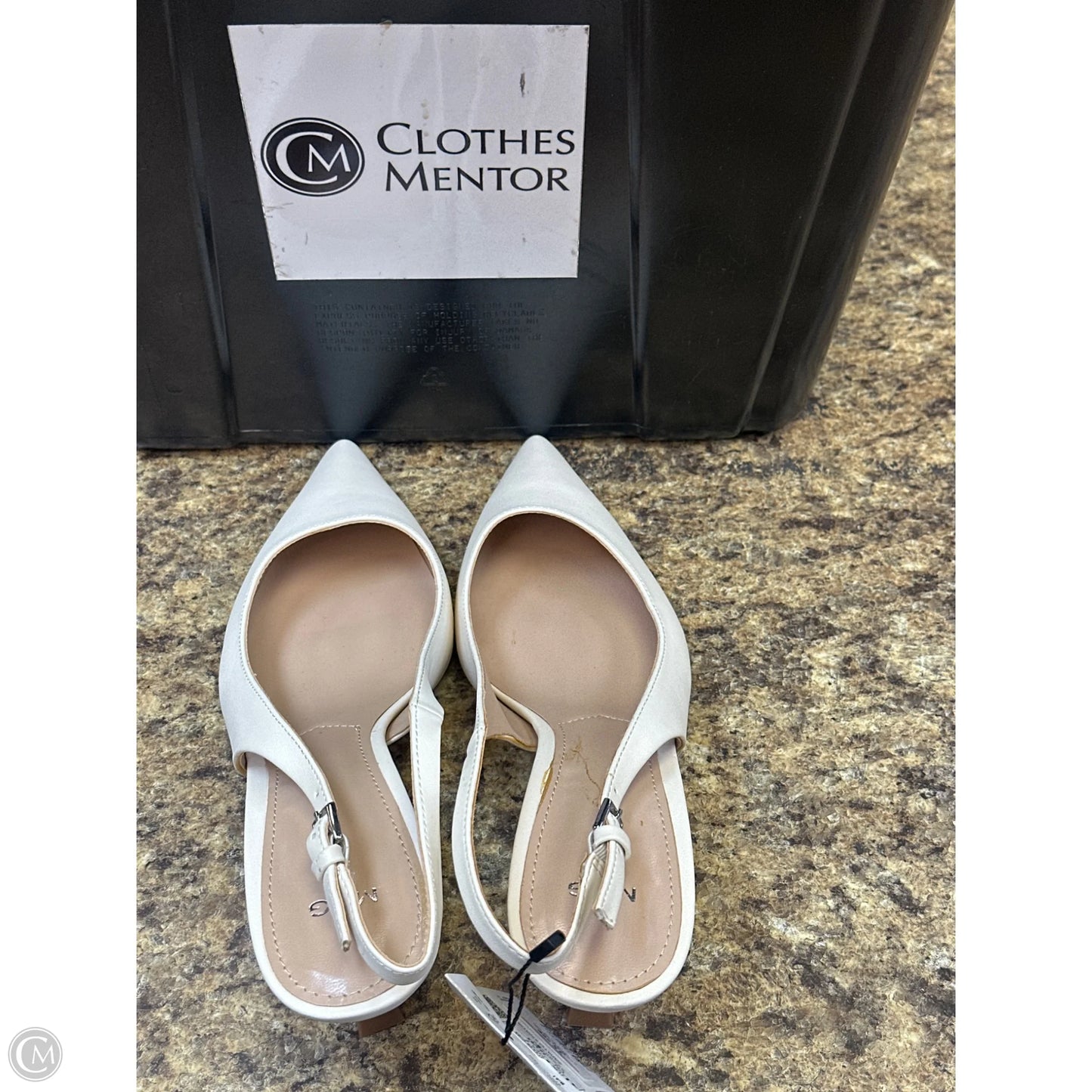 Shoes Heels Kitten By Mng In Cream, Size: 10