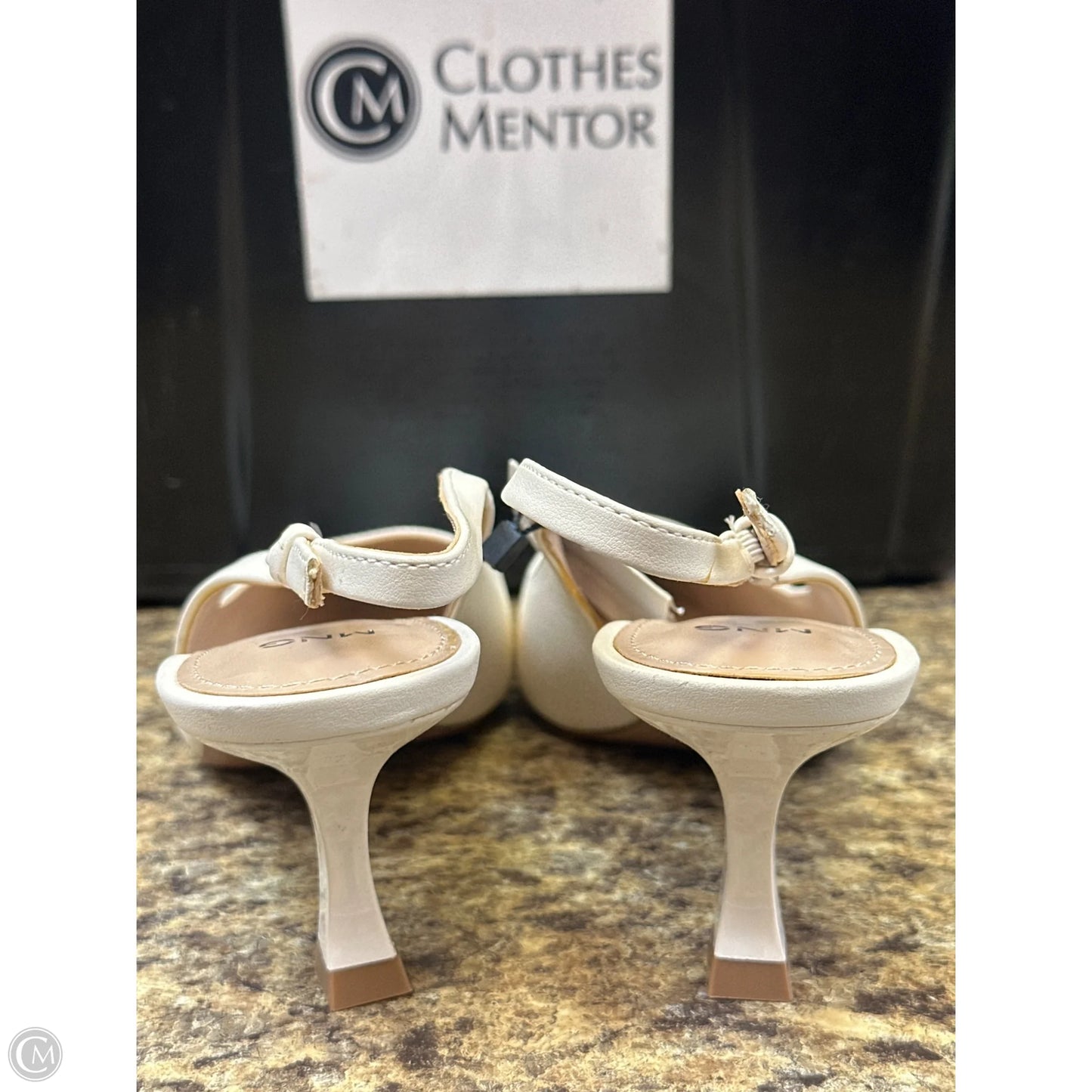 Shoes Heels Kitten By Mng In Cream, Size: 10