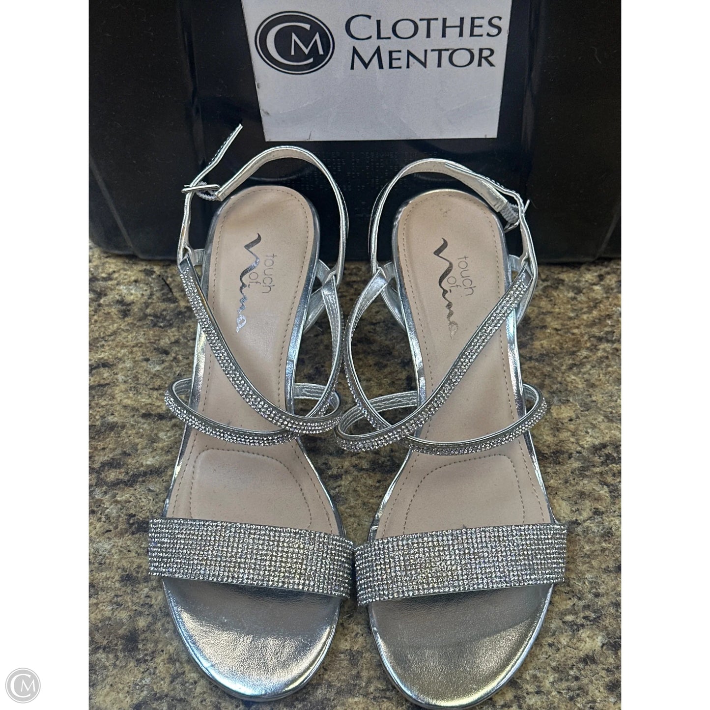 Shoes Heels Wedge By Cmf In Silver, Size: 9