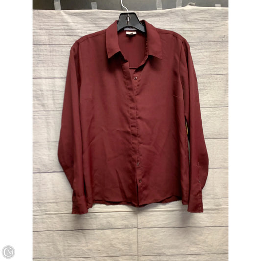 Top Long Sleeve By Express In Maroon, Size: S
