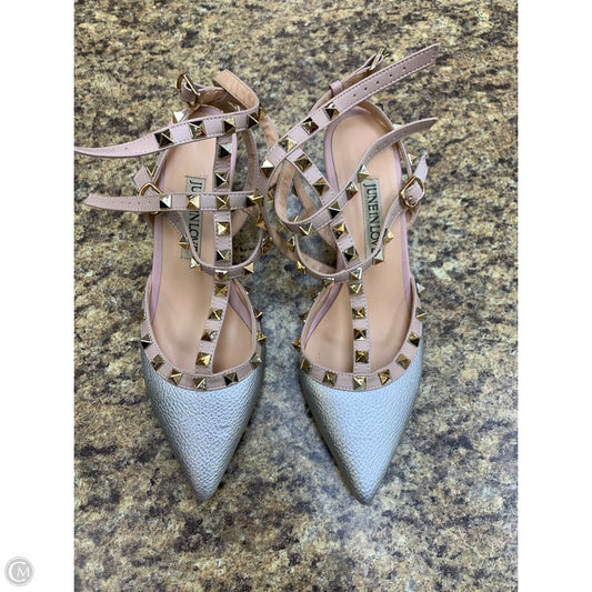 Shoes Heels Kitten By Cmf In Pink & Silver, Size: 7