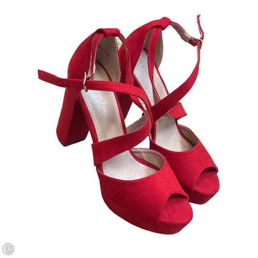 Shoes Heels Block By Dream Pairs In Red, Size: 10