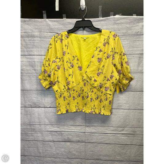 Blouse Short Sleeve By Gianni Bini In Yellow, Size: Xl