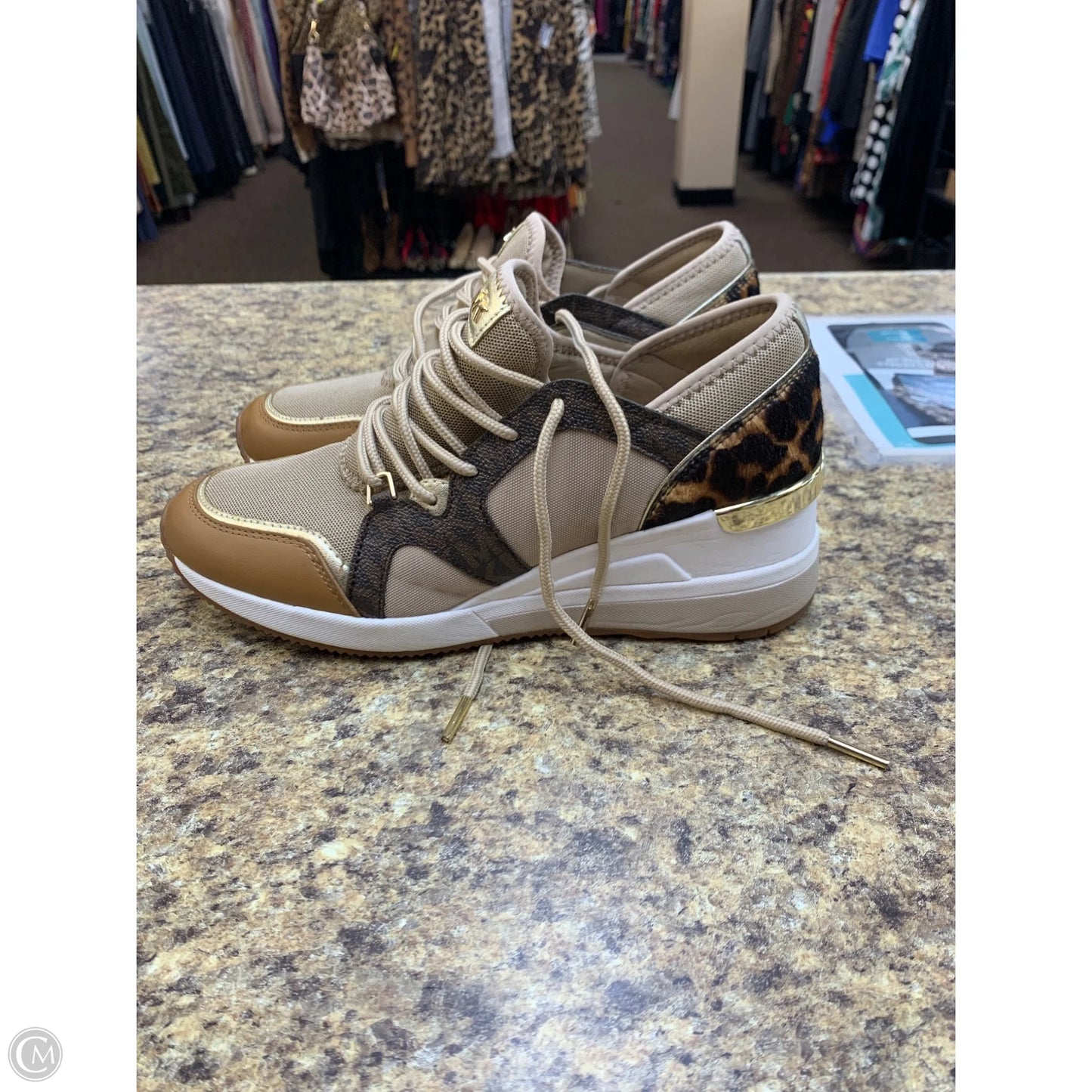 Shoes Sneakers By Michael By Michael Kors In Brown & Cream, Size: 8.5