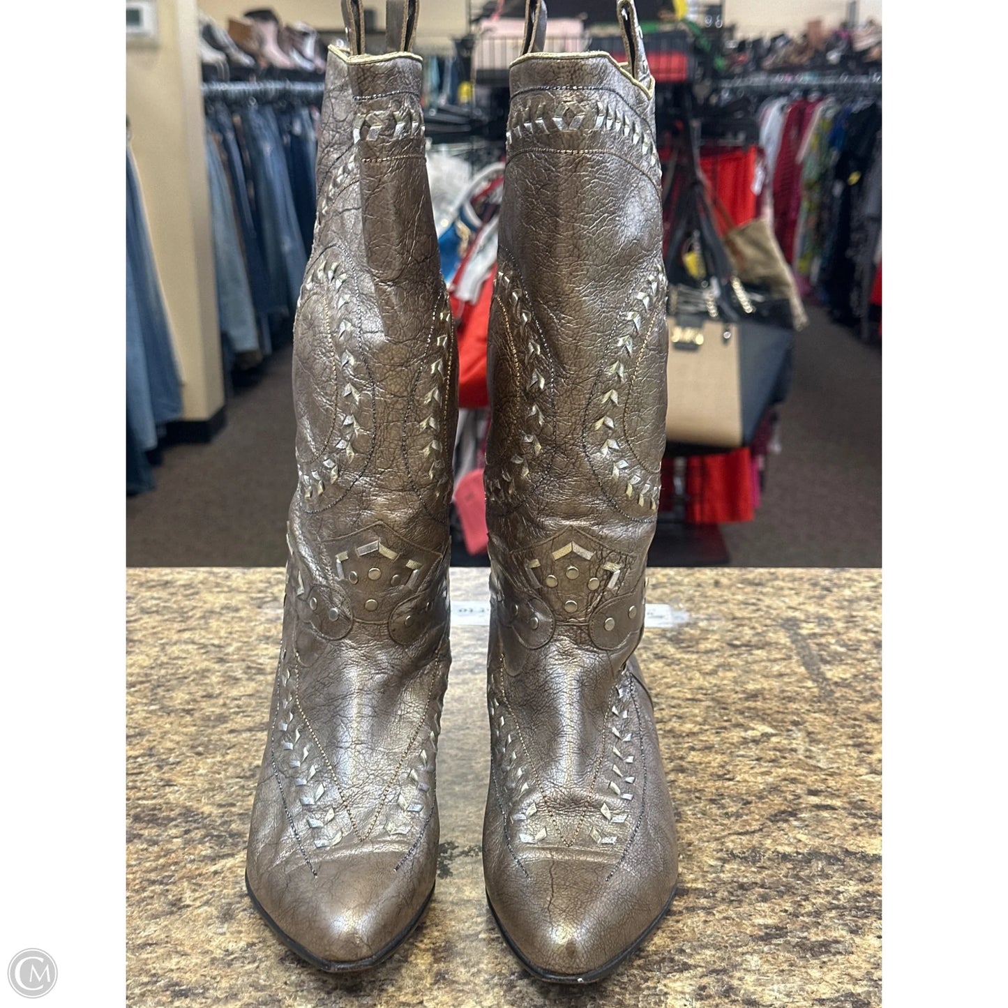 Boots Western By Sesto Meucci In Taupe, Size: 9.5