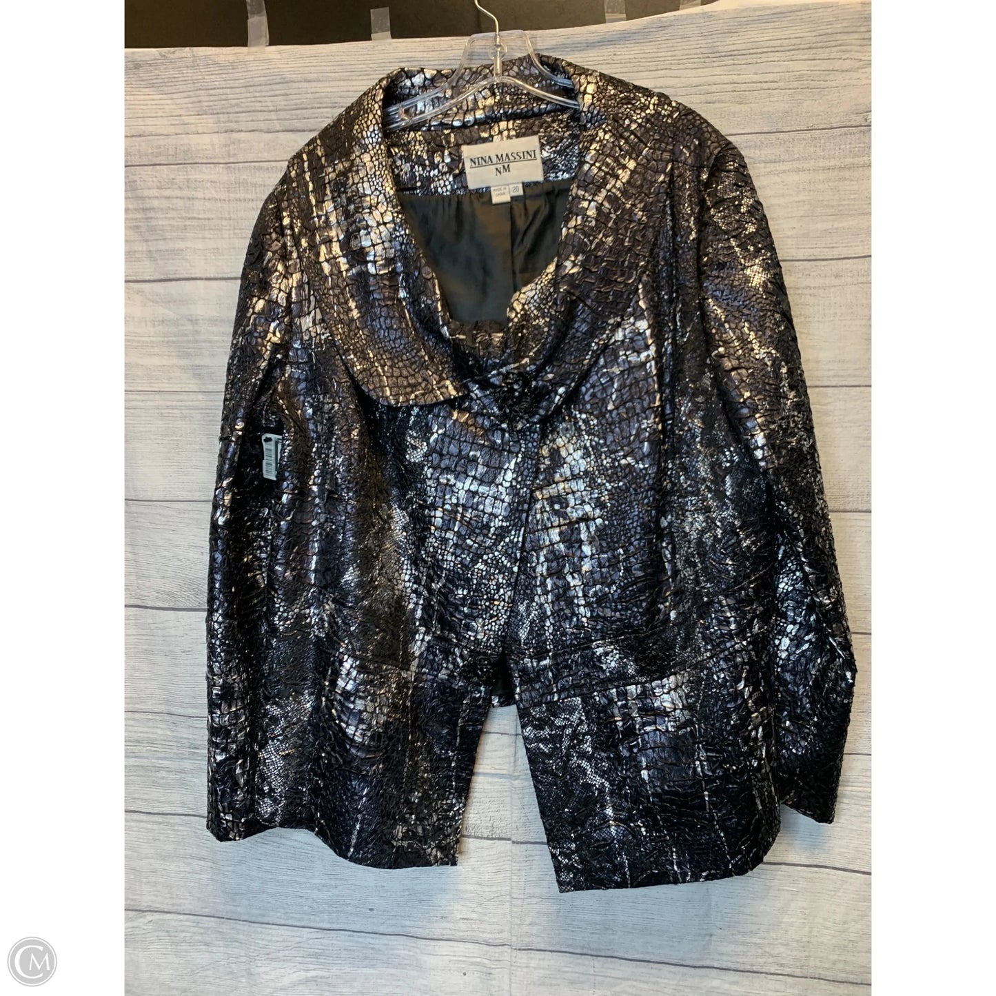 Blazer By Cmf In Black & Silver, Size: 20
