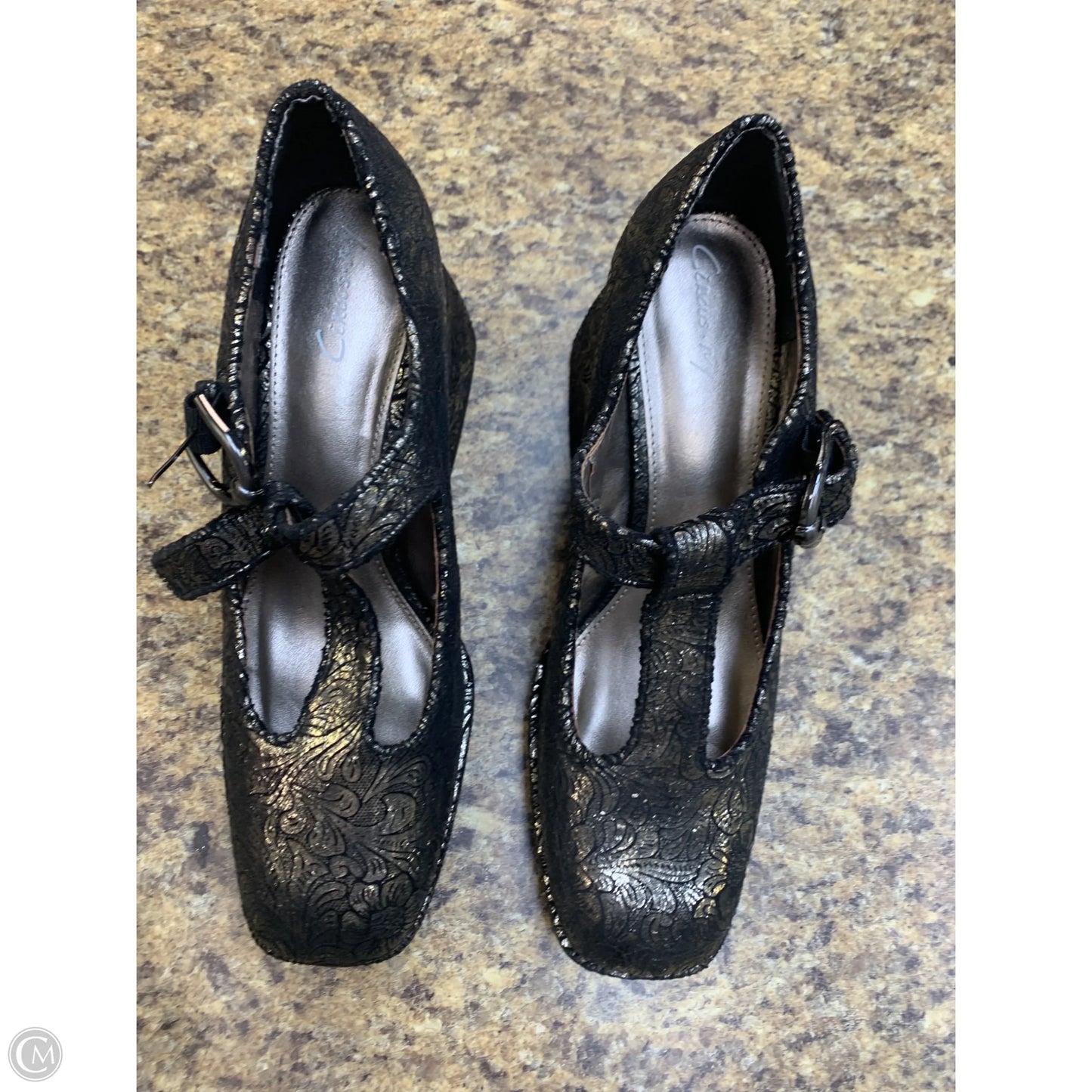 Shoes Heels Block By Cmf In Grey, Size: 8.5
