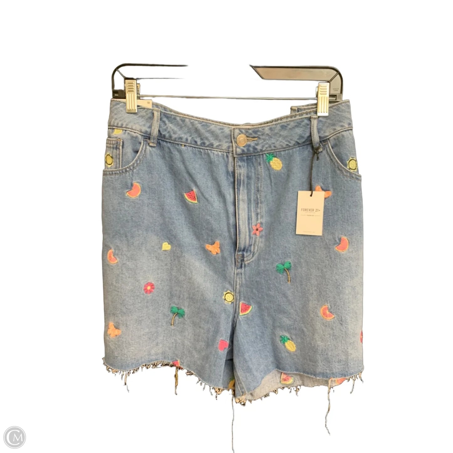 Shorts By Forever 21 In Blue Denim, Size: 18