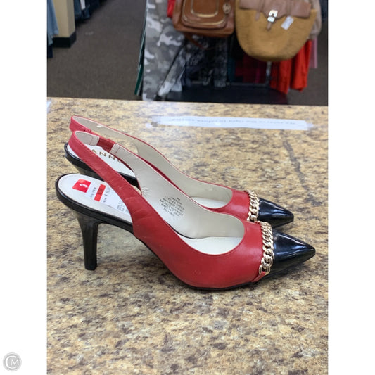 Shoes Heels Kitten By Anne Klein In Black & Red, Size: 9