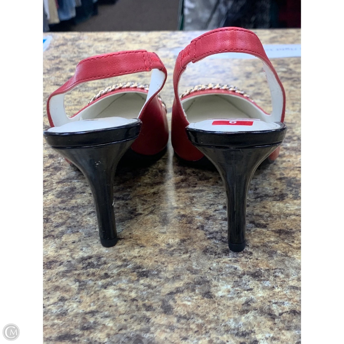 Shoes Heels Kitten By Anne Klein In Black & Red, Size: 9
