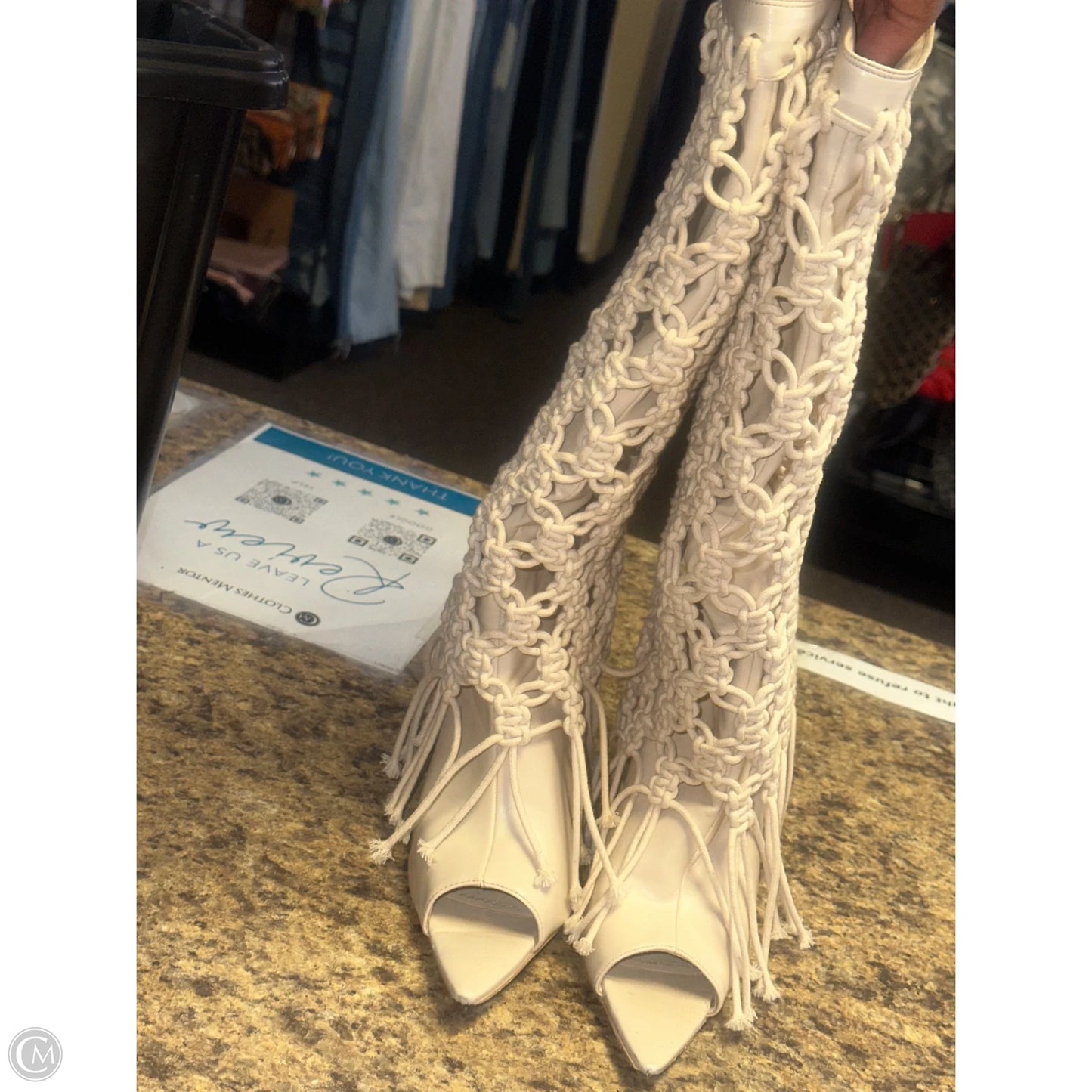 Boots Knee Heels By Cape Robbin In Beige, Size: 6