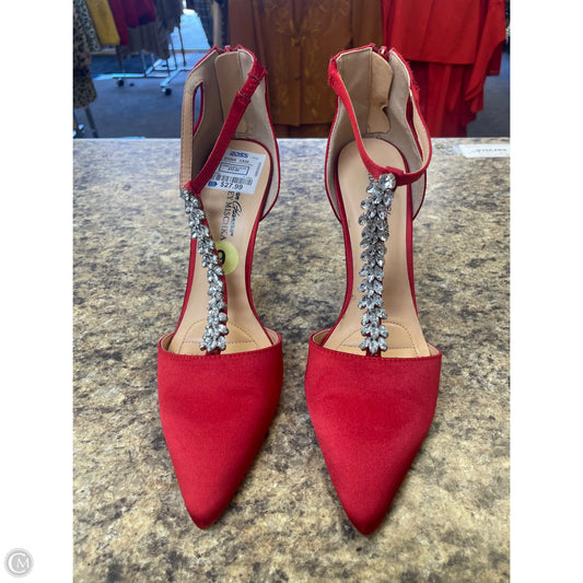 Shoes Heels Stiletto By Badgley Mischka In Red & Silver, Size: 9