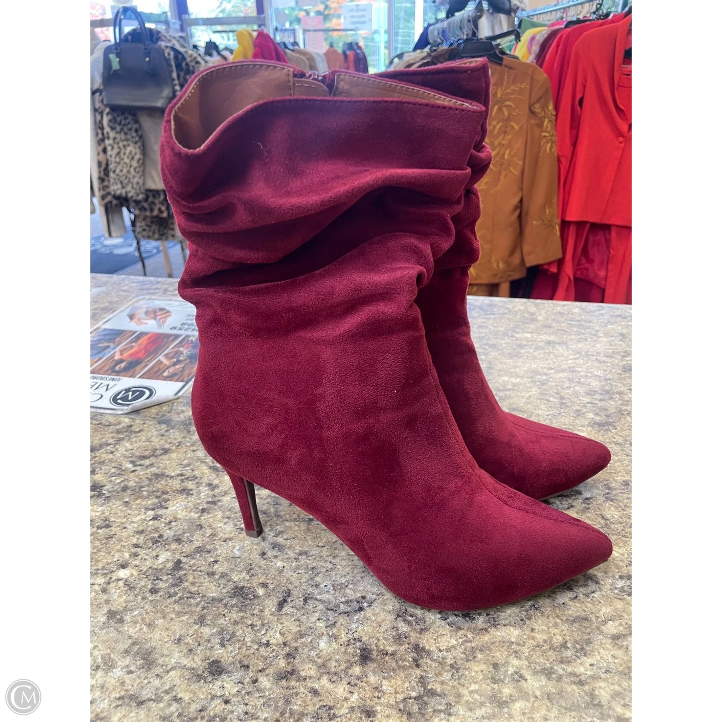 Boots Mid-calf Heels By Rouge In Red, Size: 8.5