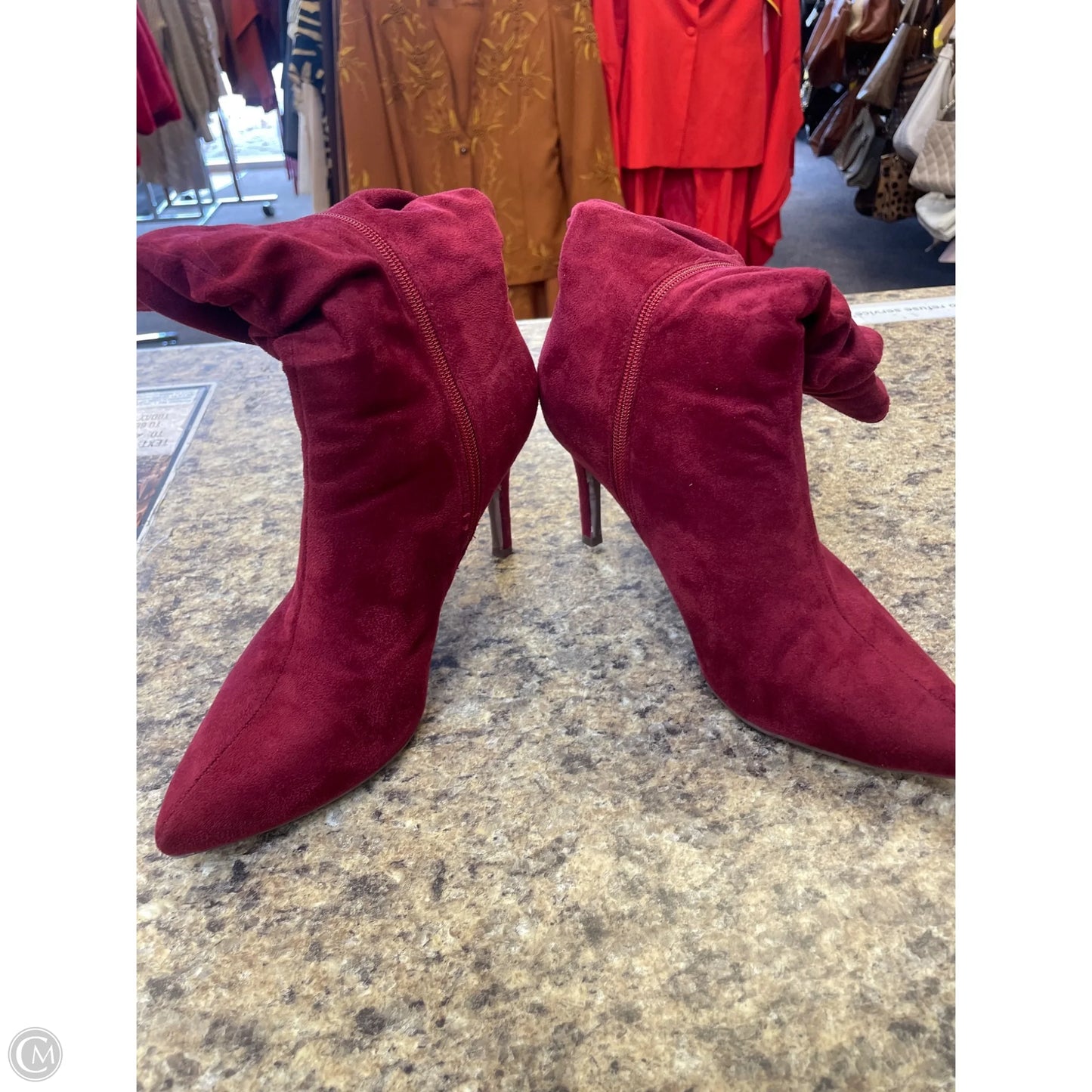 Boots Mid-calf Heels By Rouge In Red, Size: 8.5