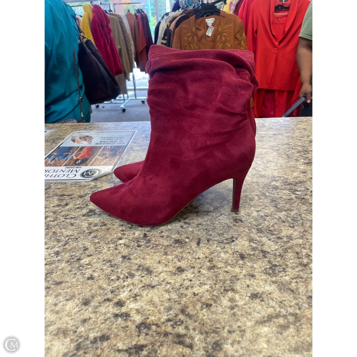 Boots Mid-calf Heels By Rouge In Red, Size: 8.5