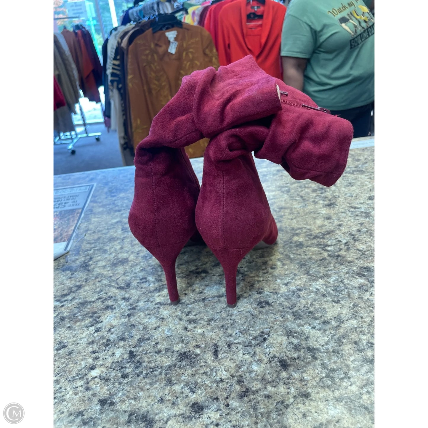 Boots Mid-calf Heels By Rouge In Red, Size: 8.5