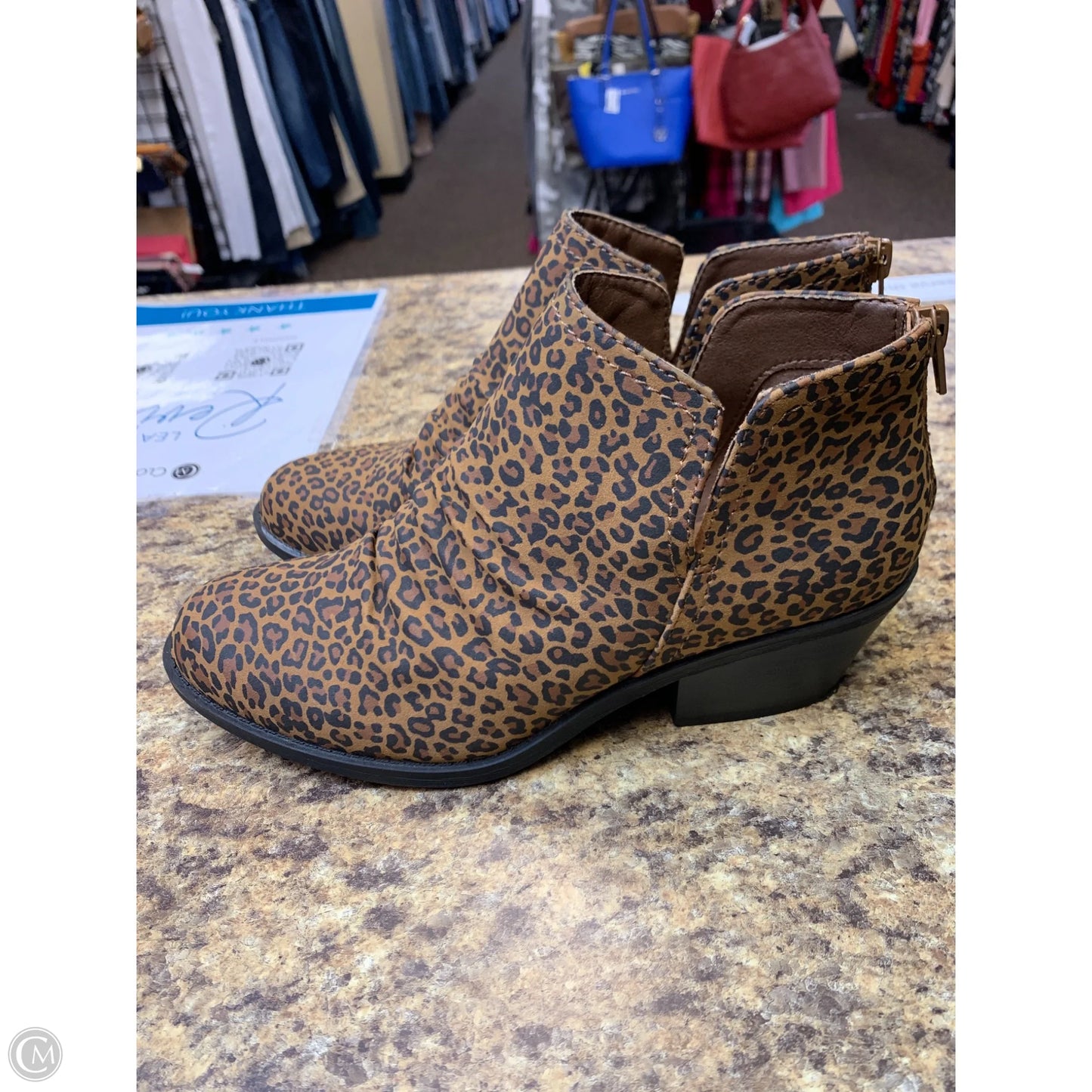 Boots Ankle Heels By Kim Rogers In Animal Print, Size: 8.5