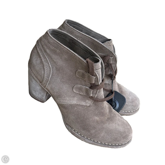 Boots Ankle Heels By Clarks In Taupe, Size: 8.5