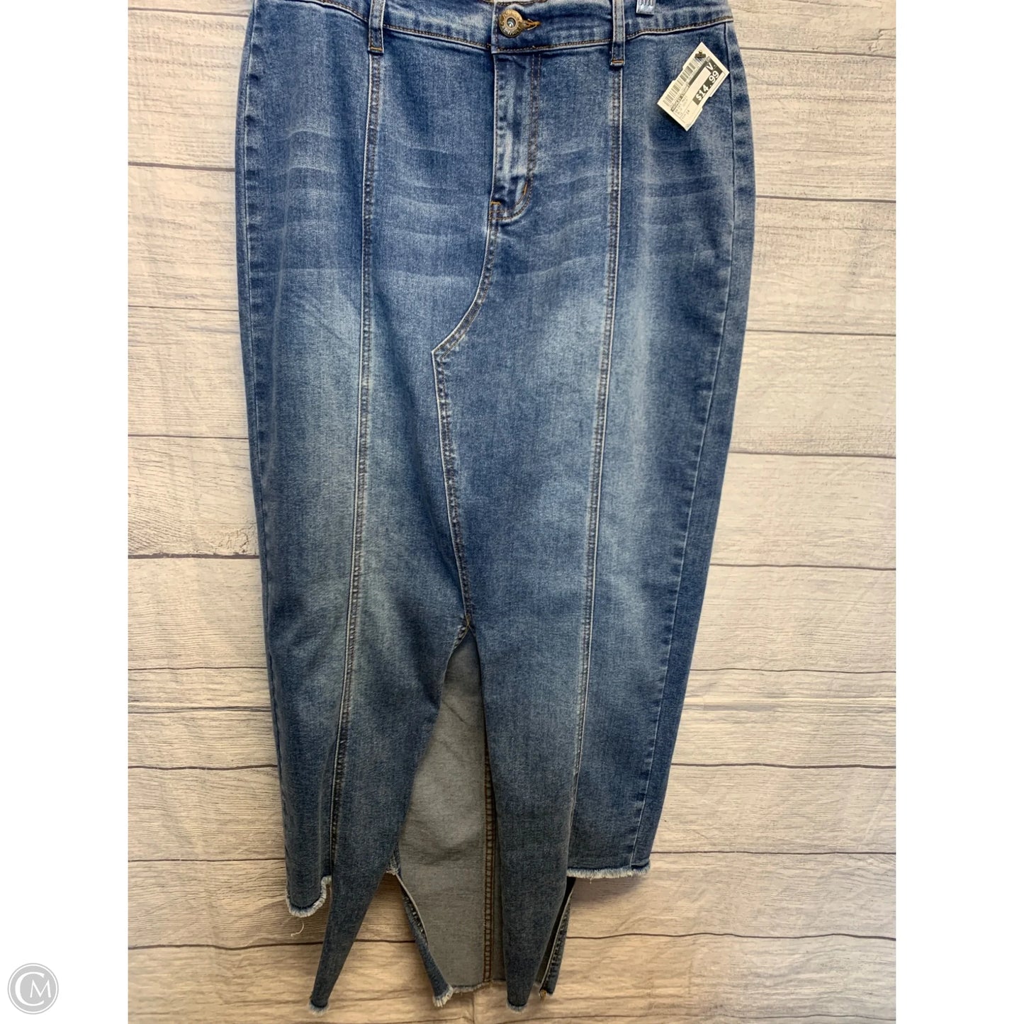 Skirt Maxi By Ashley Stewart In Blue Denim, Size: 14