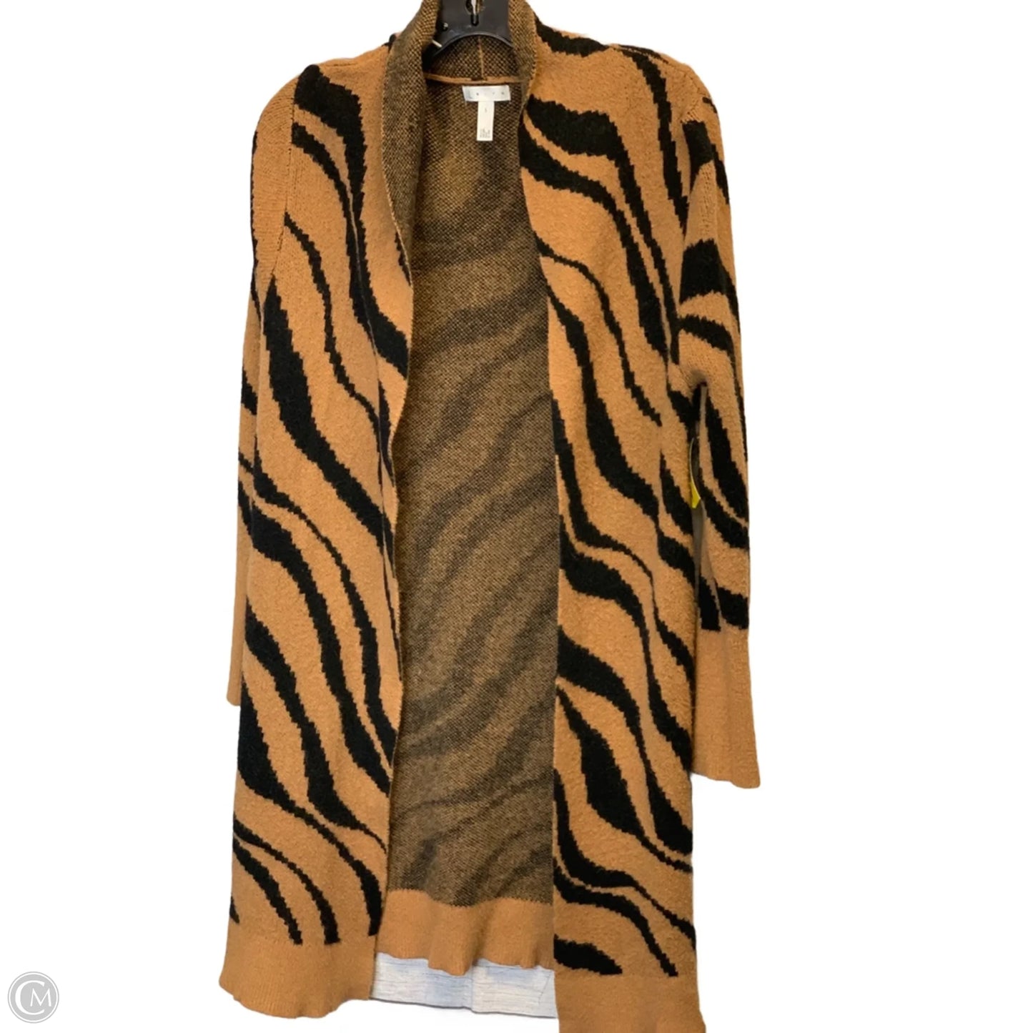 Cardigan By Leith In Black & Tan, Size: S