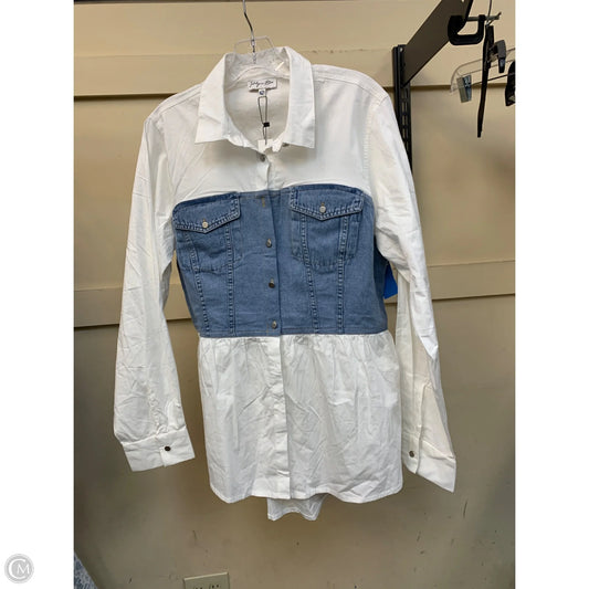 Top Long Sleeve By Indulge In Blue & White, Size: Xl