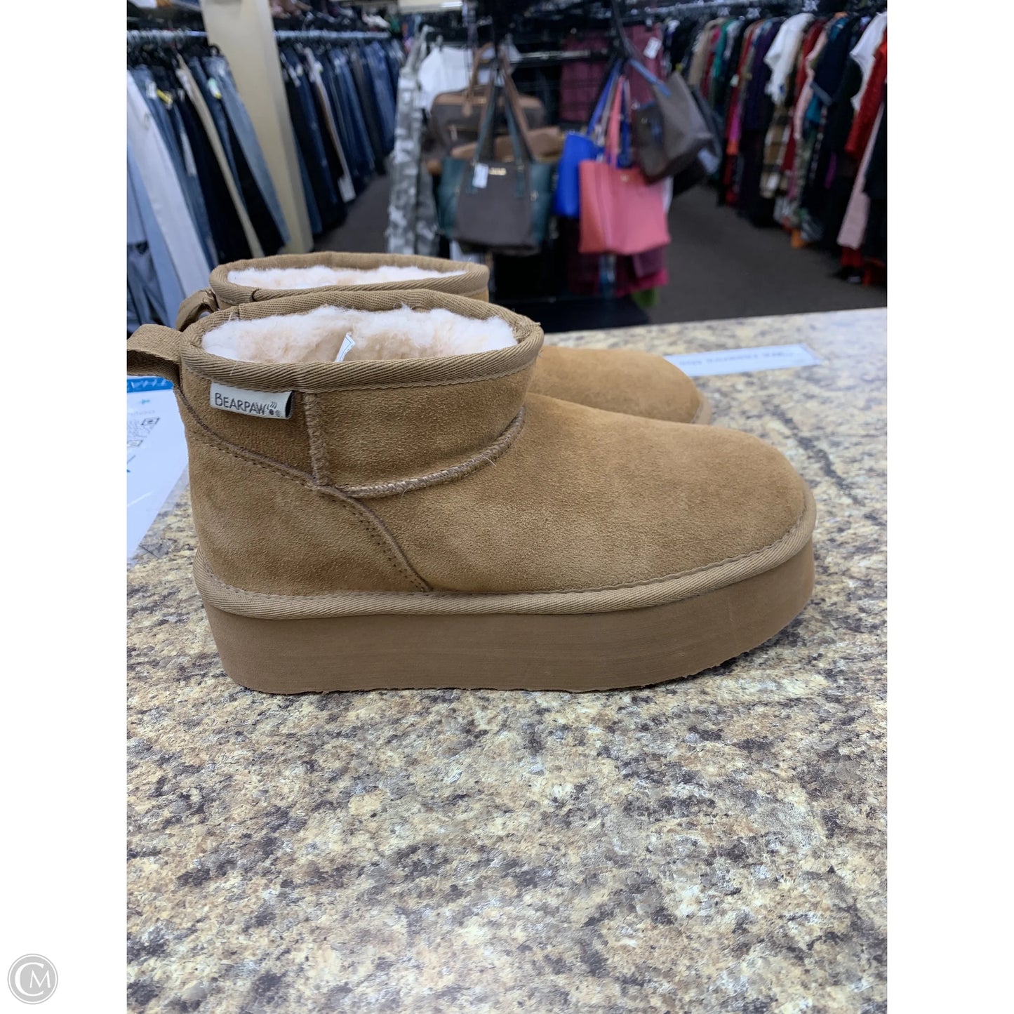 Boots Ankle Flats By Bearpaw In Tan, Size: 7