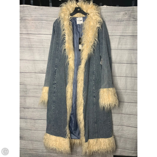 Coat Other By Fashion Nova In Blue & Cream, Size: Xl